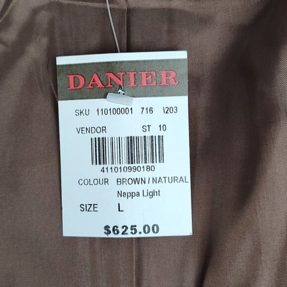 NWT! Y2K Danier Leather Jacket Abstract Metallic Bronze Nappa Light Size Large - Picture 9 of 11